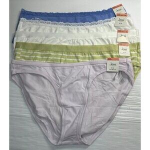Jenni Lot Of 5 Cotton Print Lace Satin Trim Bikini Panties Underwear Sz XXXL NWT